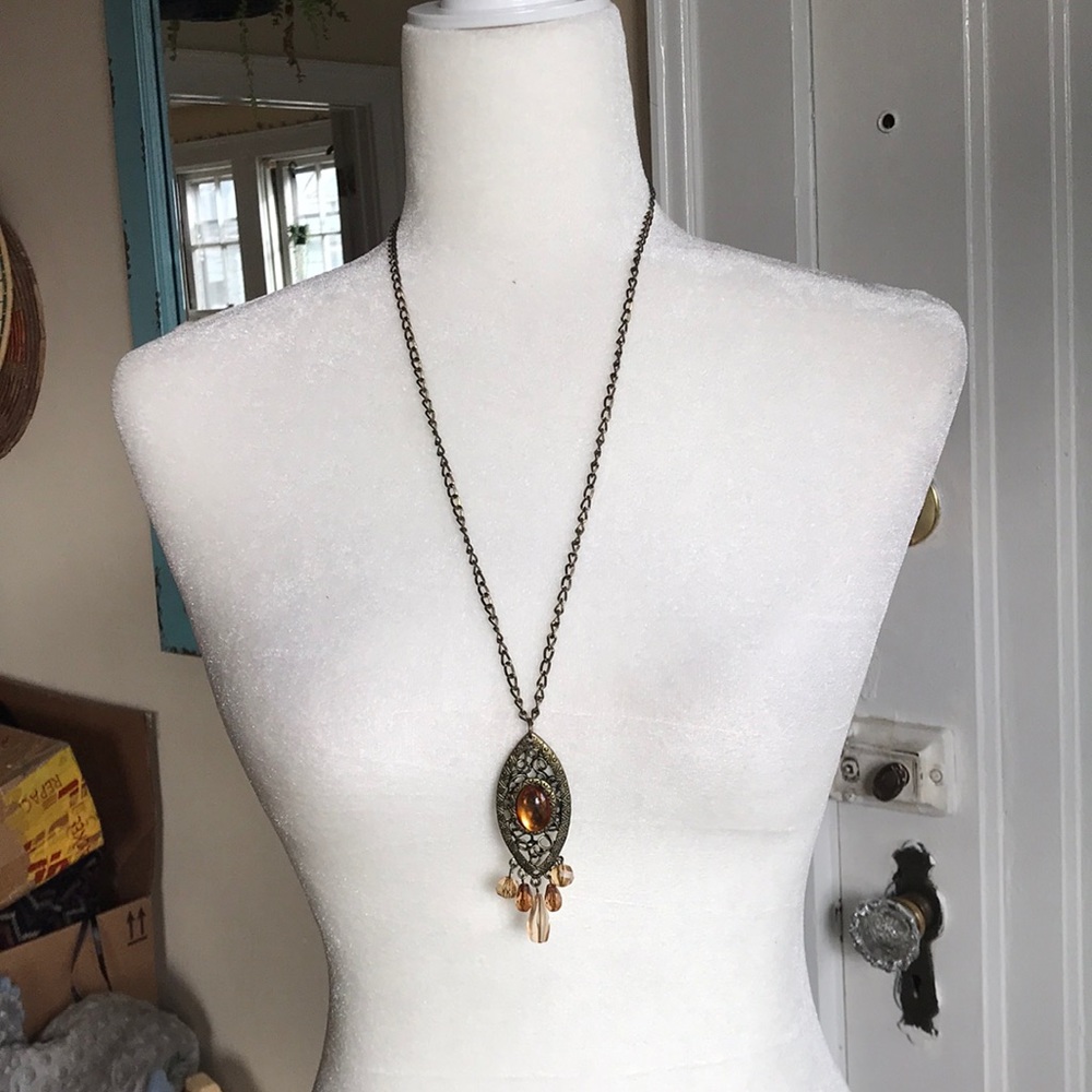 Boho long chain and pendant